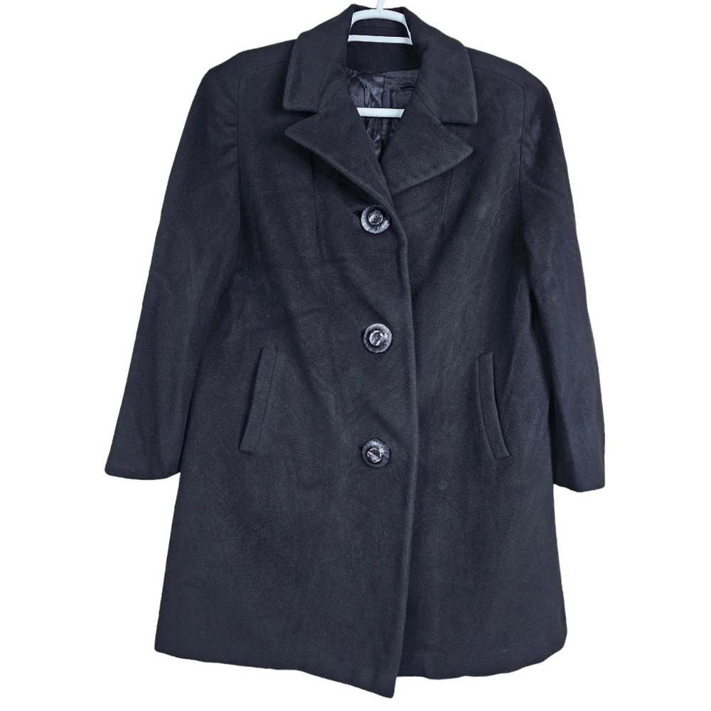 Bernhard Altmann 100% Cashmere Coat Womens 44 Medium Black Button Lined Vintage
